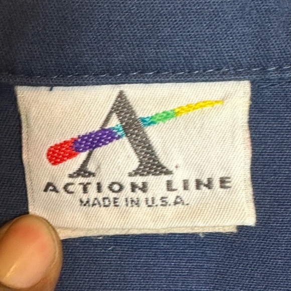 Vintage Action Line Women’s Nurses Dress Round Collar Button Up Padded Shoulders - Picture 2 of 8